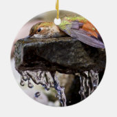 Hummingbird Laing in Water Keramisch Ornament (Achterkant)