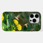 Hummingbird & Lantana Floral iPhone Case (Achterkant (horizontaal))