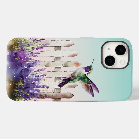 Hummingbird Lavender Floral Case-Mate iPhone Case (Achterkant (horizontaal))