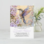 Hummingbird Lavender Flowers Bridal Shower | Kaart (Staand voorkant)