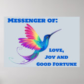 Hummingbird Liefde, vreugde & geluk | Poster (Voorkant)