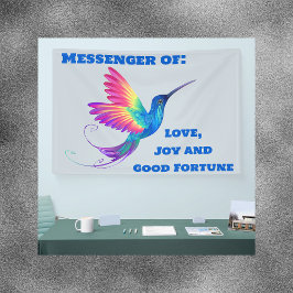 Hummingbird Liefde, vreugde & geluk | Spandoek
