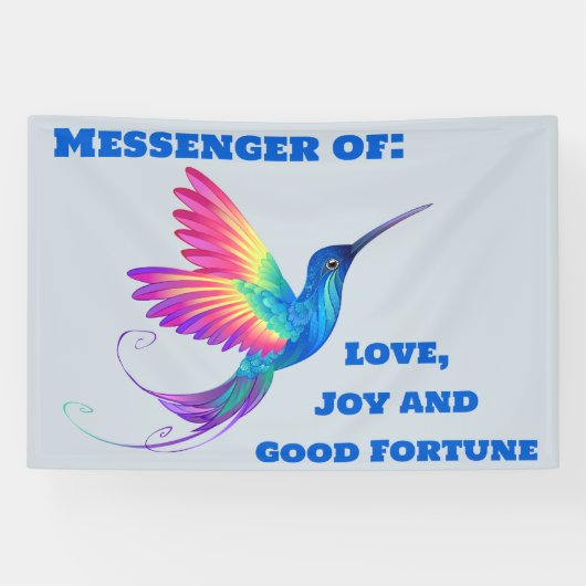 Hummingbird Liefde, vreugde & geluk | Spandoek (Horizontaal)