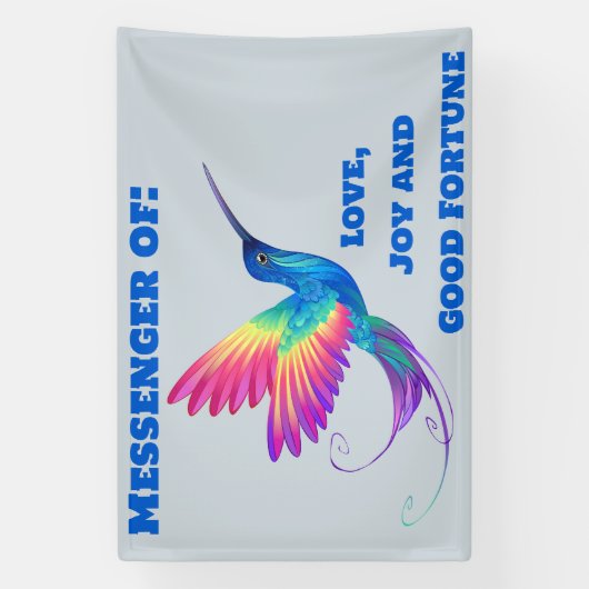 Hummingbird Liefde, vreugde & geluk | Spandoek (Verticaal)