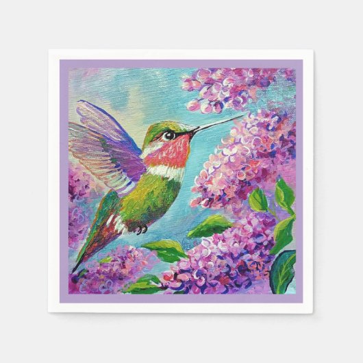 Hummingbird & Lilacs Papier & Doek Servetten (Voorkant)