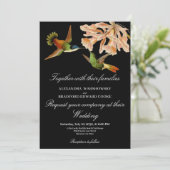 Hummingbird Lily Waterverf Zwart Wit Bruiloft (Staand voorkant)