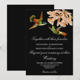Hummingbird Lily Waterverf Zwart Wit Bruiloft