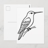 Hummingbird Line Art – Bird Illustration Briefkaart (Voorkant / Achterkant)