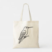 Hummingbird Line Art – Bird Illustration Tote Bag (Achterkant)