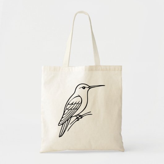 Hummingbird Line Art – Bird Illustration Tote Bag (Voorkant)