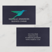 Hummingbird Logo | Achtergrond leder Visitekaartje (Voorkant / Achterkant)