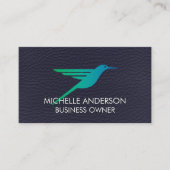 Hummingbird Logo | Achtergrond leder Visitekaartje (Voorkant)