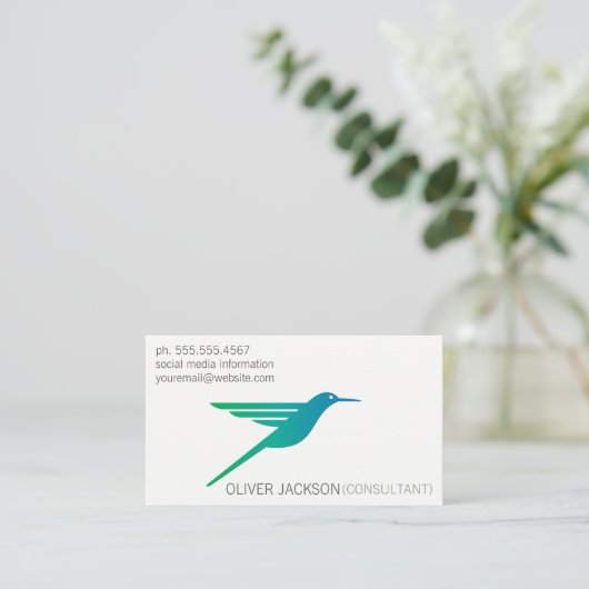 Hummingbird Logo Visitekaartje (Staand voorkant)