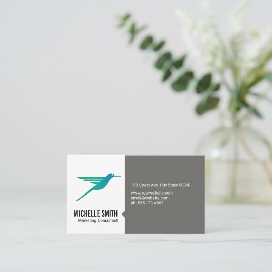 Hummingbird Logo Visitekaartje (Staand voorkant)
