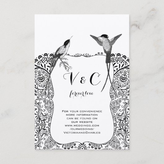 Hummingbird Love Bird Trouwinformatie Informatiekaartje (Achterkant)