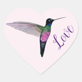 Hummingbird Love Hart Sticker