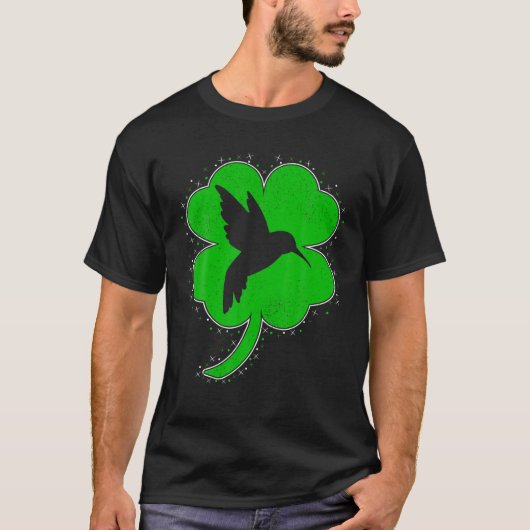 Hummingbird Lover Irish Shamrock Hummingbird St Pa T-shirt (Voorkant)