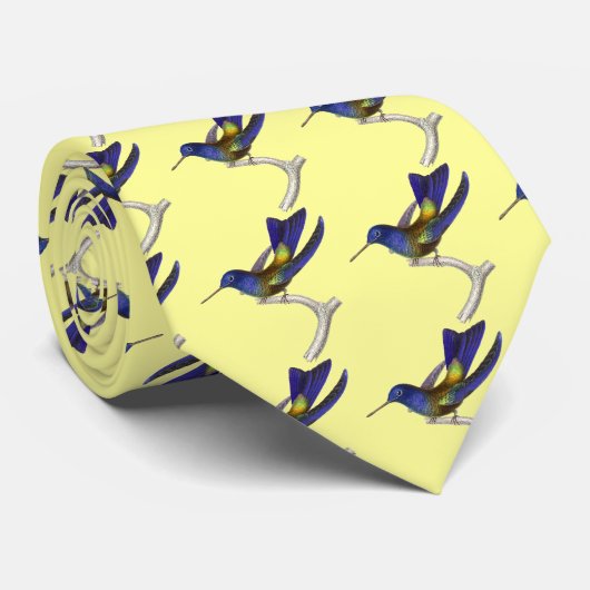 Hummingbird Lovers Necktie - Rene Primevere Lesson Stropdas (Opgerold)