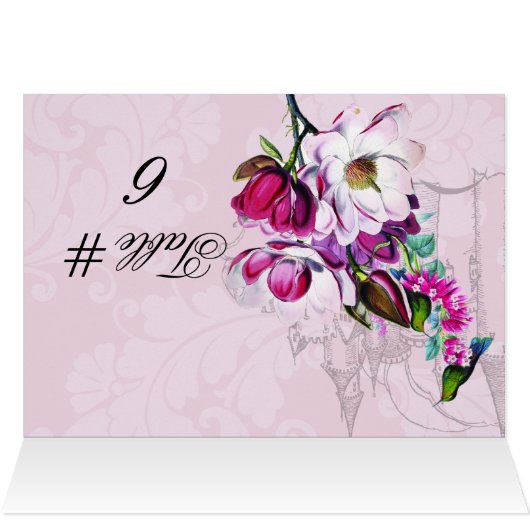 Hummingbird Magnolia Gepersonaliseerd Tabelnummerk (Binnen Horizontaal (Boven))