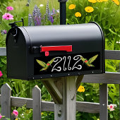 Hummingbird Mailbox Nummer Whimsical  Zwart Bumpersticker