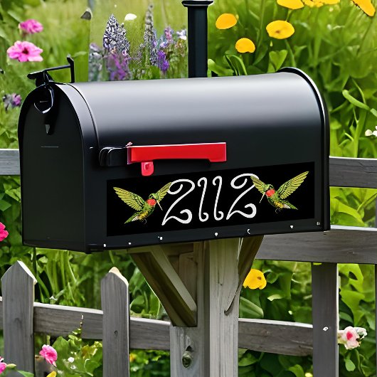 Hummingbird Mailbox Nummer Whimsical  Zwart Bumpersticker