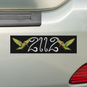 Hummingbird Mailbox Nummer Whimsical  Zwart Bumpersticker (Op auto)