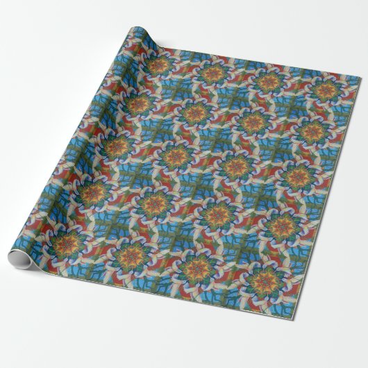 Hummingbird Mandala Design wrapping paper Cadeaupapier (Uitgerold)