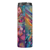 Hummingbird met Floral achtergrond Thermosbeker (Achterkant)