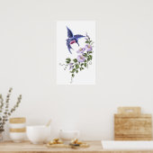 Hummingbird met Flowers 2 Print (Keuken)