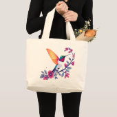 Hummingbird met Flowers Grote Tote Bag (Voorkant (product))