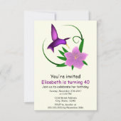 Hummingbird met roze bloemenfeest kaart (Voorkant)