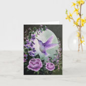 Hummingbird met rozen wenskaart kaart (Gele Bloem)