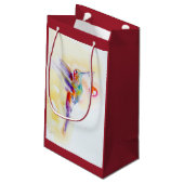 Hummingbird met sierbloem klein cadeauzakje (Achterkant Gekanteld)