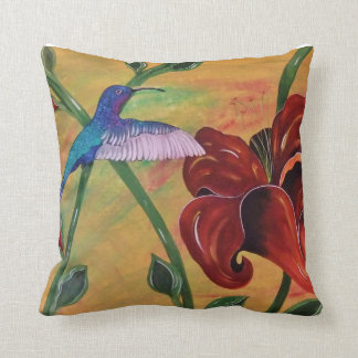 Hummingbird met Tiger Lily Pillow Kussen