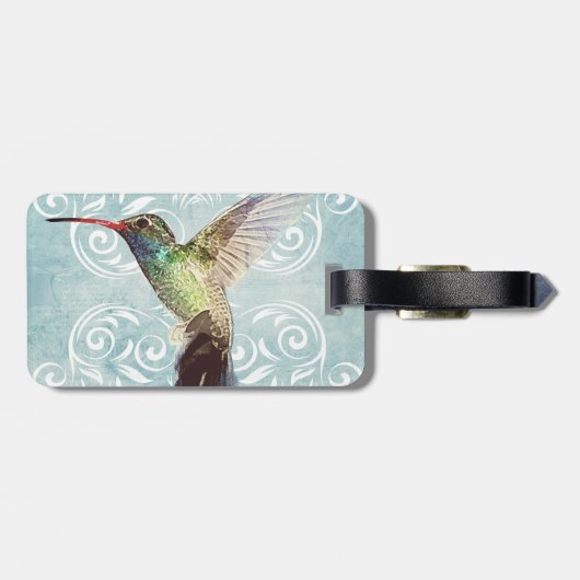 Hummingbird met Vlaamse achtergrond Bagagelabel (Achterkant horizontaal)