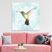Hummingbird met Vlaamse achtergrond Canvas Afdruk (Insitu (Woonkamer))