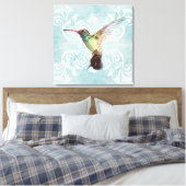 Hummingbird met Vlaamse achtergrond Canvas Afdruk (Insitu (Slaapkamer))