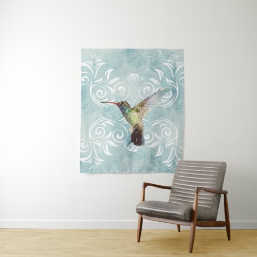 Hummingbird met Vlaamse achtergrond Wandkleed (In situ)