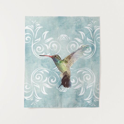 Hummingbird met Vlaamse achtergrond Wandkleed (Voorkant)