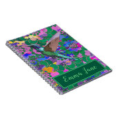  Hummingbird met  Waterverf Flowers Notitieboek (Rechterzijde)