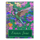  Hummingbird met  Waterverf Flowers Notitieboek (Voorkant)