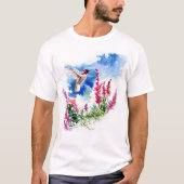 Hummingbird met Wooley Blue Curls T-shirt (Voorkant)