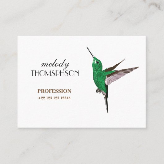 Hummingbird Mighty, Standard Matte Visitekaartje (Voorkant)