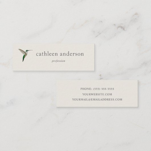 Hummingbird Mini Visitekaartje (Voorkant / Achterkant)