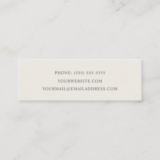 Hummingbird Mini Visitekaartje (Achterkant)