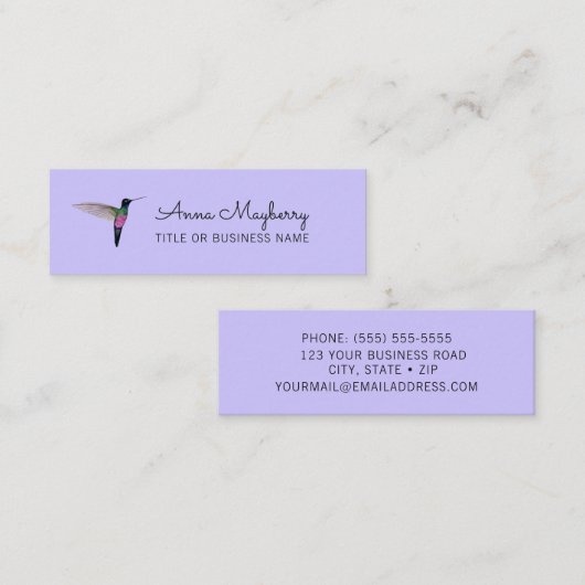 Hummingbird Mini Visitekaartje (Voorkant / Achterkant)