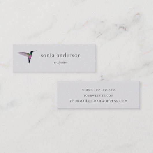 Hummingbird Mini Visitekaartje (Voorkant / Achterkant)