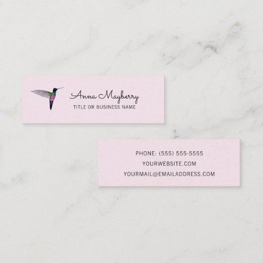 Hummingbird Mini Visitekaartje (Voorkant / Achterkant)