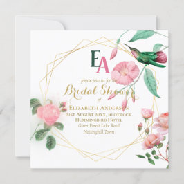 Hummingbird Mint Green Pink Gold Vrijgezellenfeest Kaart