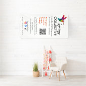Hummingbird Modern Business Logo QR-code Spandoek (Insitu)